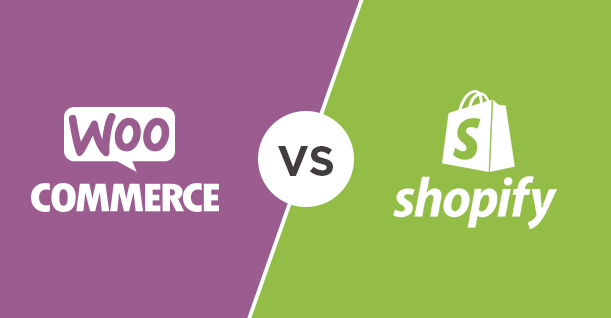 woocommerce vs shopify logos