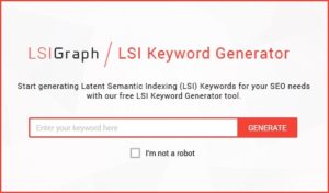 LSIGraph/LSI Keyword Generator Screenshot of Search Interface
