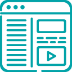 An icon graphic of a website page on a transparent background