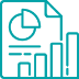 A graphic of a pie chart and a graph on a transparent background