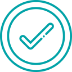 A graphic of a check mark inside a circle on a transparent background