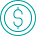 A graphic of a dollar currency sign on a circle on a transparent background