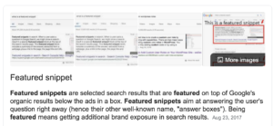 Featured snippet example