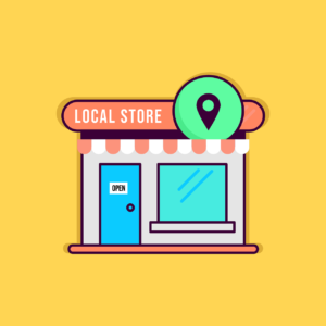 small local business store with location pin